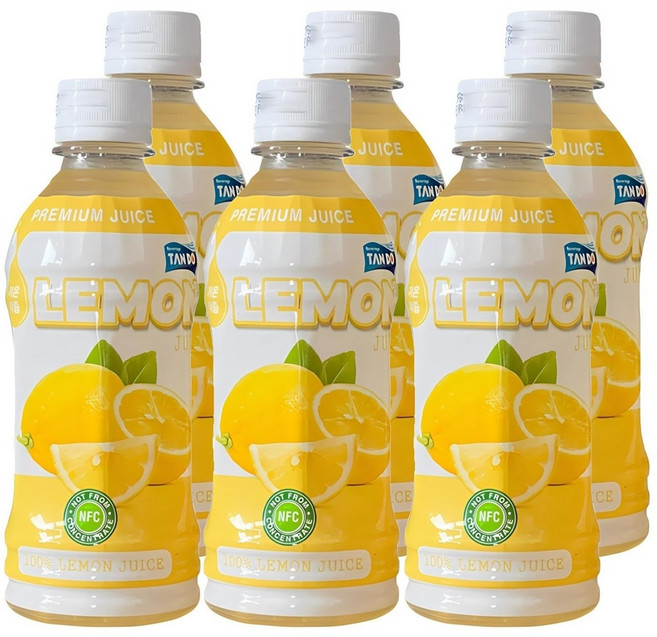 탄도 NFC 레몬 주스 100%, 350ml, 6개