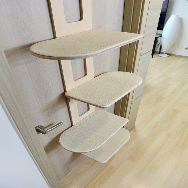 우드팟 고양이 프리미엄 분리형 문걸이 캣타워세트(아이보리), 1개, 자작