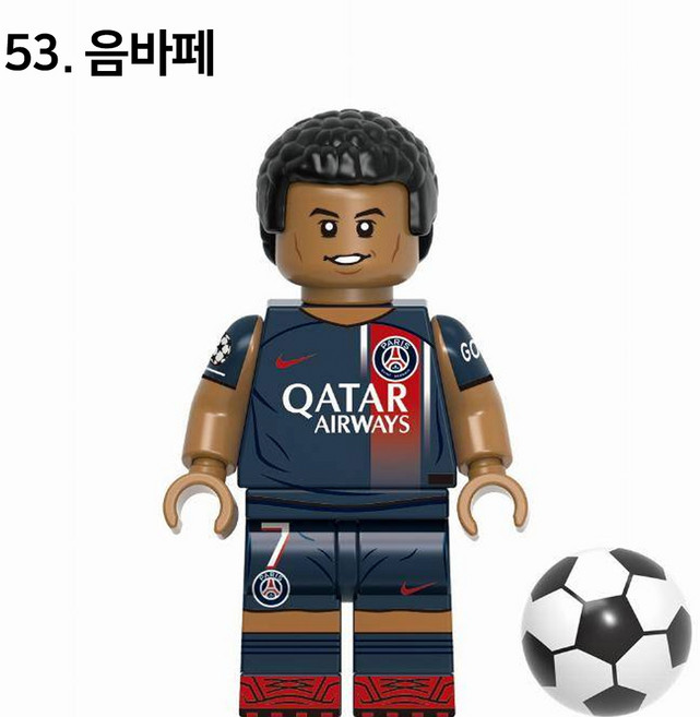핸드브릭 팩토리 커스텀 미니브릭 피규어 축구선수 피파 싸커 플레이어 호환 블록호환, 53. 음바페