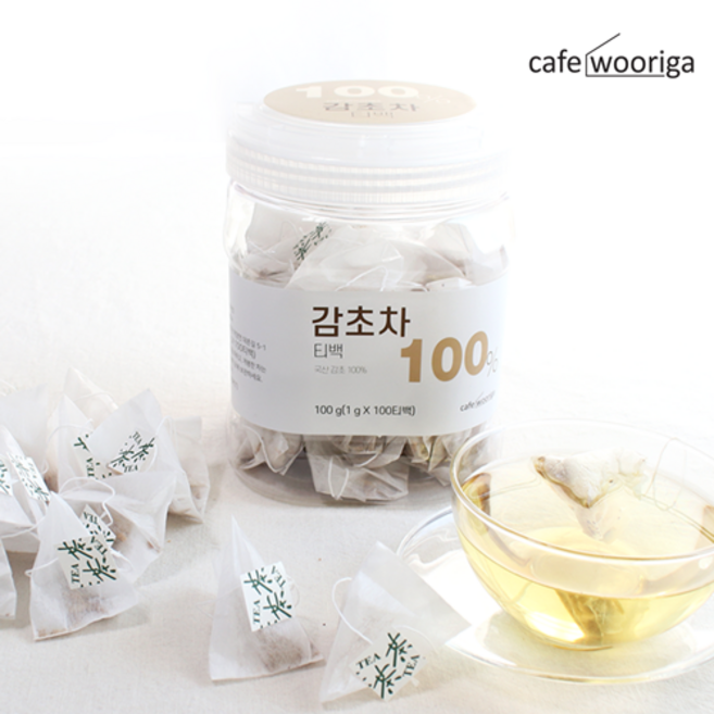 카페우리가 국산 감초차 100티백, 1g, 100개입, 1, 100g