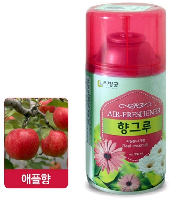 리빙굿 향그루 자동분사기, 280ml, 2개, 애플