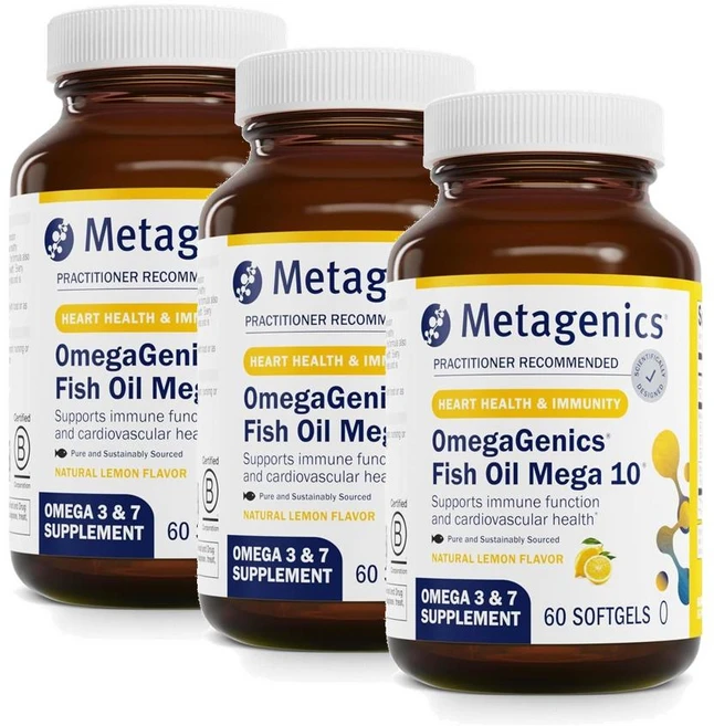 메타제닉스 오메가제닉스 피쉬오일 메가10 소프트젤 Metagenics OmegaGenics omega3, 3개, 60정 - 쿠팡