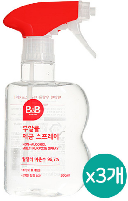 비앤비 무알콜 살균소독 제균 스프레이 300ml x 3개