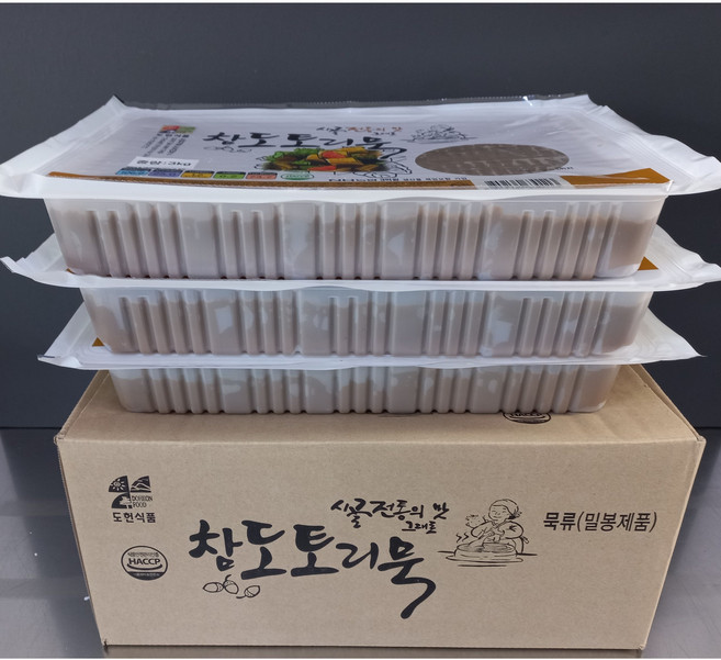 [바다농부 업소용10] 도토리묵/뽑아쓰는절단묵/묵사발용/절단묵 (3키로x3팩 1박스) / 포장기준 변경, 3kg, 3개