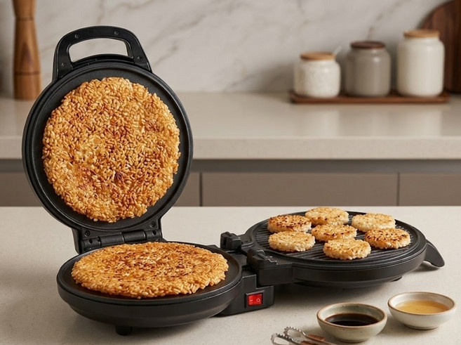 양면누룽지기계 전기누룽지메이커 그릴 팬케이크 만드는기계 뷔페용 업소용, 커피 플래그십 32 (기본)