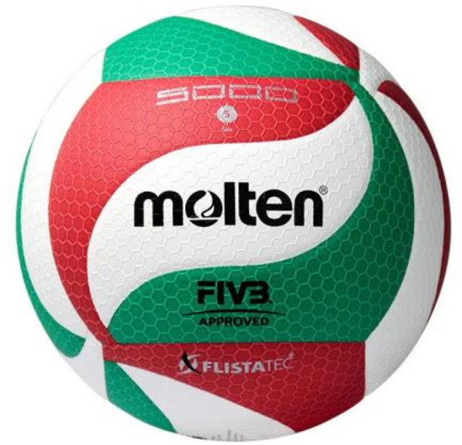 Molten FIVB 승인 배구 공식 사이즈 5 남녀 실내 전문 경기 훈련 V5M5000, 1) Made in China, 1)5000 red green white, 1개