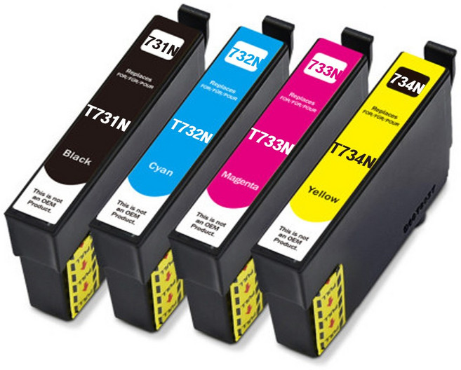 훼이머스잉크 엡손 T073 호환잉크 TX510 TX300F TX103 TX100 T30 TX550 TX228 TX220 TX210 TX203 TX200 TX113 TX112 73N, 검정+파랑+빨강+노랑(4개묶음)할인가, 1세트
