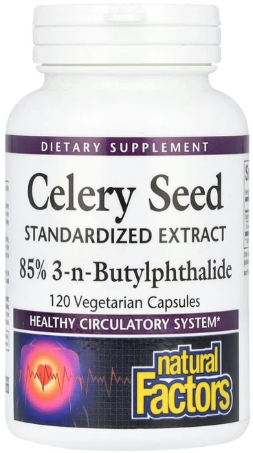 Natural Factors Celery Seed Extract 네츄럴 팩터스 셀러리 씨드 추출물 120베지캡슐, 1개, 120정 - 쿠팡