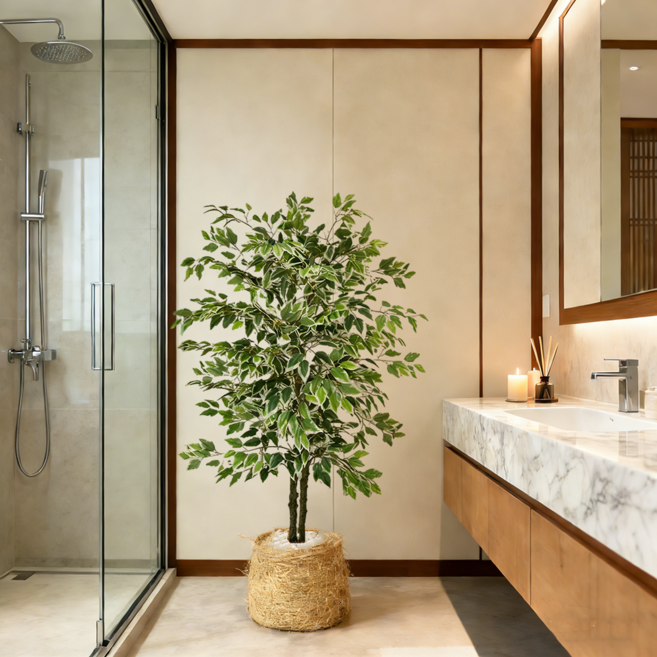 에이치엠데코 인조 무늬 벤자민 고무나무 조화 용수나무 인테리어 대형 조화나무, 1개, 1.6미터