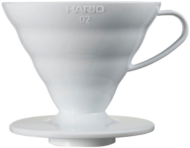 Hario V60 白色陶瓷圓錐形濾杯 手沖咖啡專用 1-2人/2-4人份, 1套裝, VDC-02W錐型濾杯, 1-2人份/2-4人份