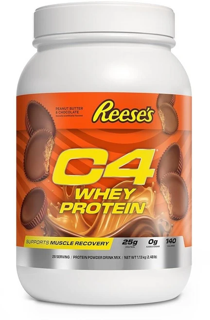 Cellucor C4 유청 단백질 파우더 Reese's 땅콩 버터 & 초콜릿 - 단백질 25g 설탕 0g 1회 제공량당 140칼로리 근육 회복 지, 28 Servings (Pack of 1), REESE'S Peanut Butter & Chocol, 1, 1.13kg - 쿠팡