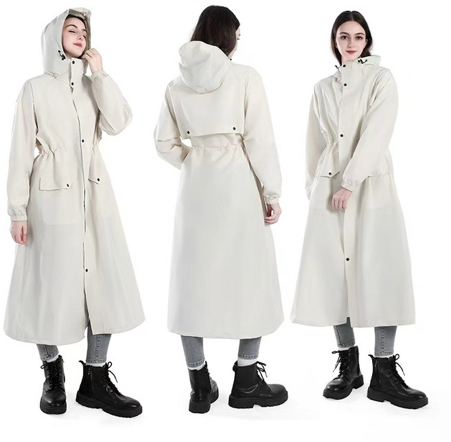 마르도 남녀 공용 고급 골프 우비 비옷 바람막이 레인코트, 베이지, 1개