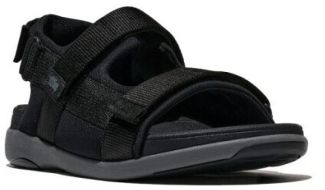 [핏플랍(삼성물산)] [FITFLOP][삼성물산공식] 남성 F모드 GO 조절 가능 패딩 웨빙 B/스트랩 샌들 블랙 (FT64K1S045)