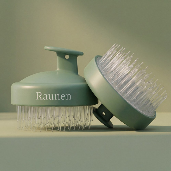 라우넨 프리미엄 두피 스케일링 딥클렌징 샴푸 브러쉬, 1개, 페일그린