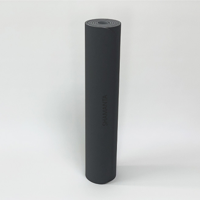 샤만타 요가매트 TPE 두꺼운 안미끄러지는 냄새없는 홈트매트 필라테스매트 운동매트, 차콜그레이, 1개