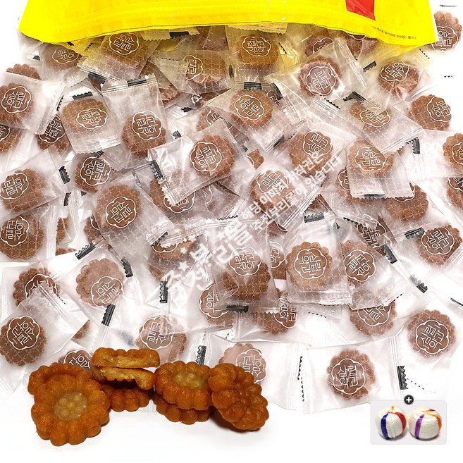 자색옥춘사탕 20g+삼립미니꿀약과 (약125개입)대용량 1kg 세트, 125개, 8g