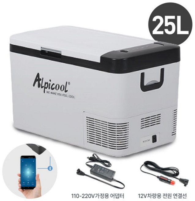 Alpicool 알피쿨 15L/20L/25L K25 차량용냉장고 미니냉장고 냉장고 캠핑 소형 냉동고 12V 압축기 휴대용 쿨러 220V 가정용 차량 트럭 아이스박스 차량용 알피쿨, K25L, 3.K25L