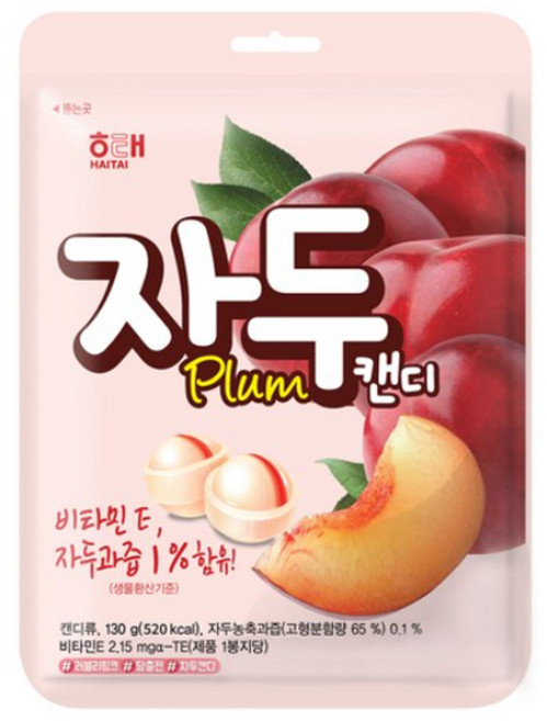 해태 자두캔디, 해태 자두캔디 130g 5봉지 snack, 5개