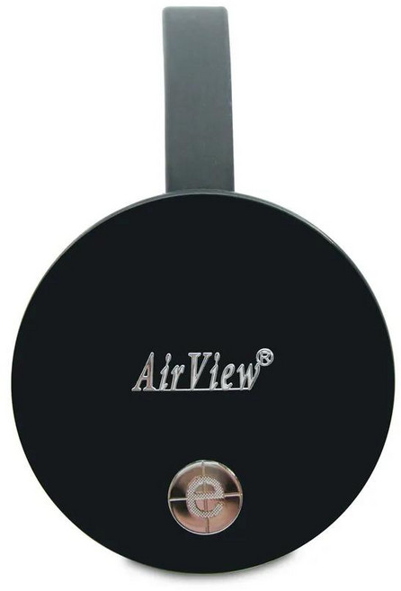 AirView 七代圓形飛盤款自動雙核無線影音鏡像器, 1個, 黑