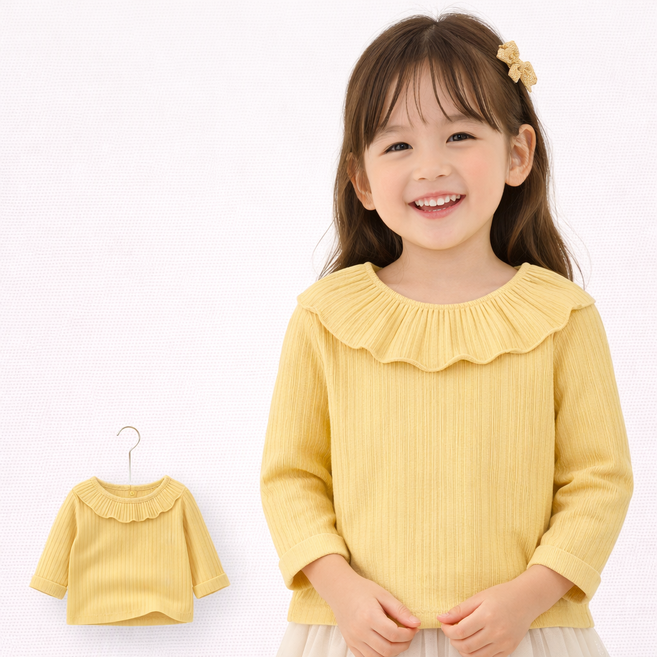 여아 봄가을 긴팔 아동티셔츠 스타일 데일리룩 키즈티 편한 베이직