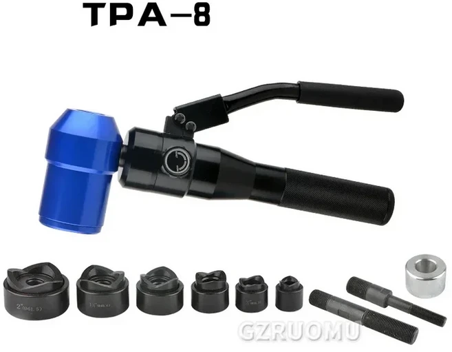 유압식 핸드 홀 펀처 도구 마일드 시트 TPA-8 직경 16.5-60.8mm(1/2 인치-2 제작, 01 TPA-8, 01 China Mainland