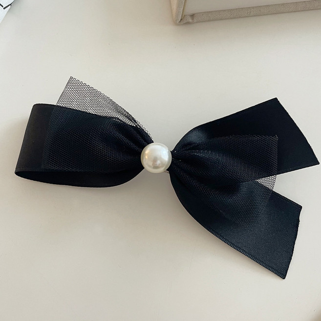 고급 진주 리본 머리핀 헤어핀 자동핀