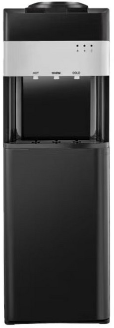 廠家批發飲水機立式家用冷熱冰製冷臺式桶裝水辦公室宿舍學校開水, 1個, 1L, 上置水桶黑灰款+三龍頭+自帶童鎖:溫熱(開水＋常溫)