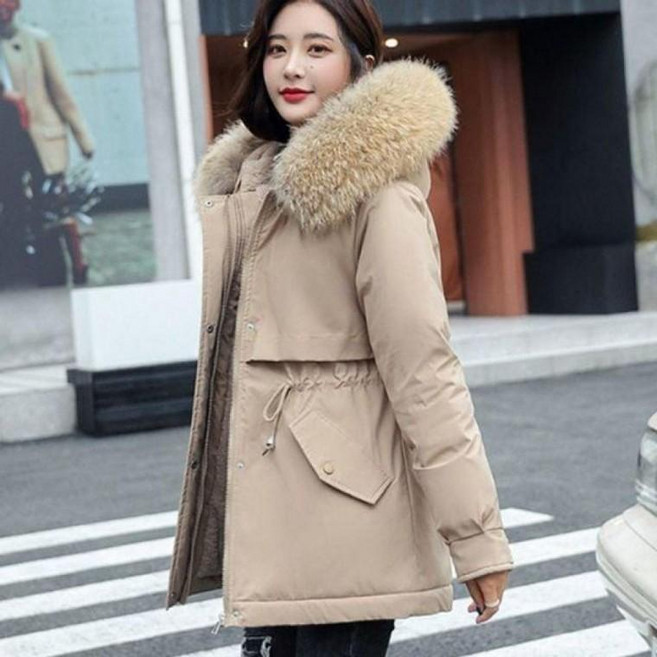 털안감 허리 스트링 하프 패딩 점퍼 캐주얼점퍼