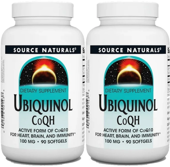 Source Naturals 소스내추럴스 유비퀴놀 CoQH 100mg 소프트젤, 2개, 90정 - 쿠팡