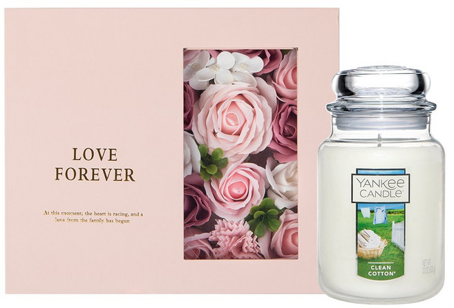 양키캔들 라지 623 g 플라워 박스 향초 선물세트 + 쇼핑백, 01 블랙, 01 바하마 브리즈