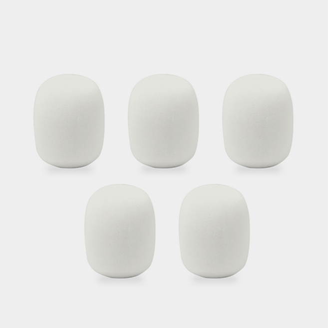 마이크 스펀지 유무선 커버 컬러 고급형, 흰색 5개 세트, 색상
