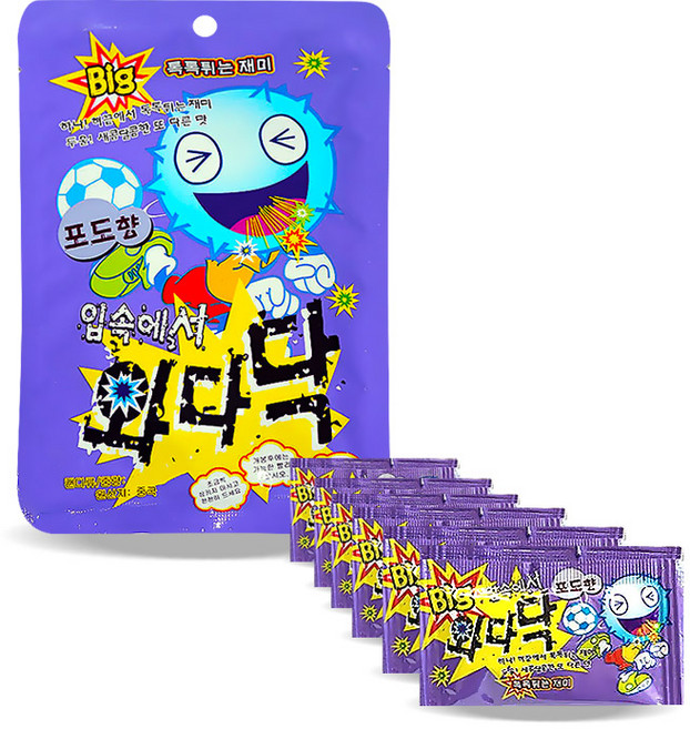 옛날과자 불량식품 문방구과자 빅와다닥 포도향 와다닥 포도맛, 10g, 1개