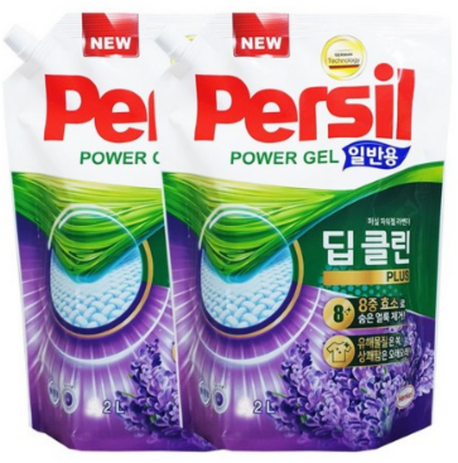 퍼실 딥클린 플러스 파워젤 라벤더 일반용 액상세제 리필, 2L, 1개