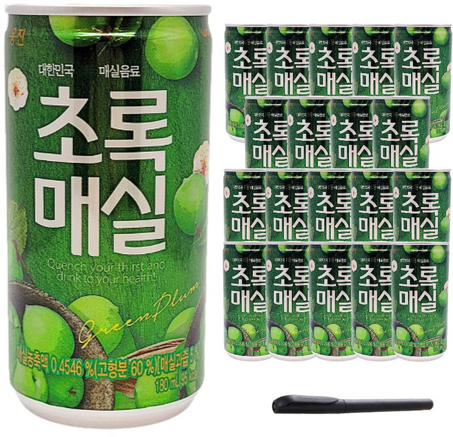 초록매실 캔 + 스윗플래닛 볼펜, 180ml, 2세트