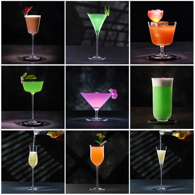 크리슨 글라스 테이스팅 위스키잔 샴페인 칵테일 언더락 하이볼 와인잔 홈바, 1개