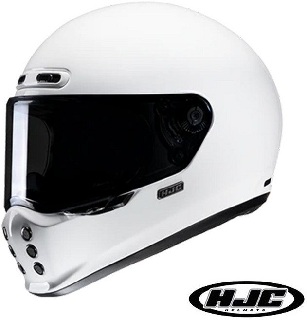 HJC V10 SOLID 솔리드 클래식 풀페이스 헬멧, WHITE/402007, S