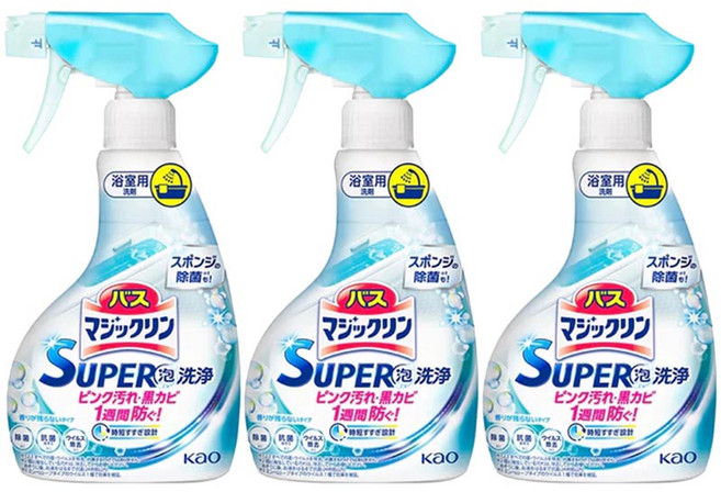 花王 魔術靈 浴室防霉泡沫清潔劑 無香, 350ml, 3瓶