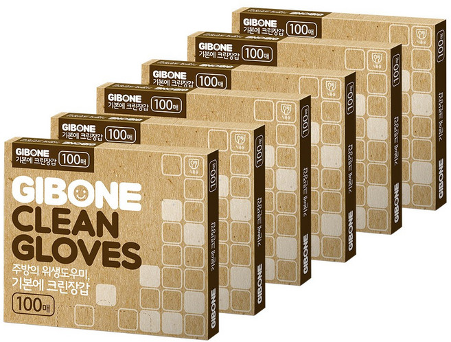 기본에 크린장갑, 100개입, 6개