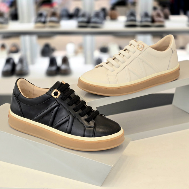 미셸BY탠디 컬러배색 논슬립 생고무창 3cm굽 운동화 헤링본 밴드끈 여성 스니커즈 x25mk016a