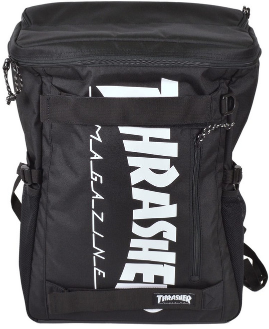 THRASHER 슬래셔 배낭 30L 배낭 남녀 겸용 맨즈 레이디스 블랙 화이트 핑크 통학용 학생 가방 가방 가방 thr-161-BKWT