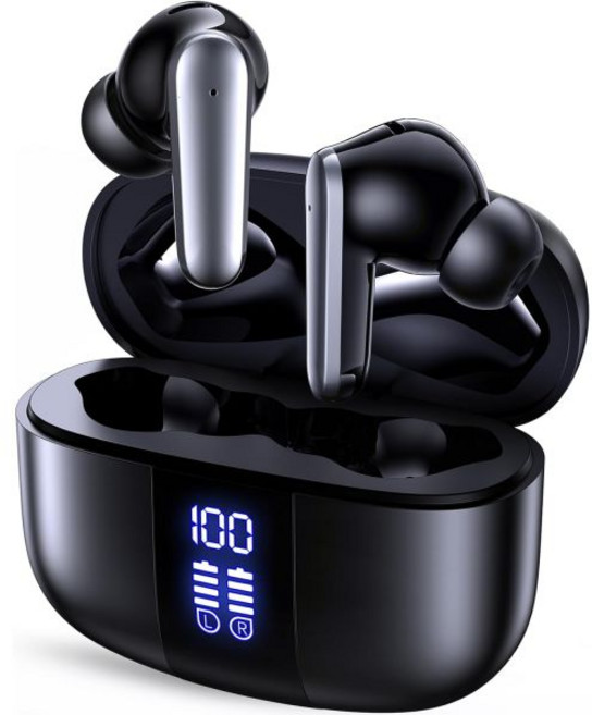 TIFSKY 스튜디오 퀄리티 무선 이어버드 딥 베이스 및 향상된 오디오 선명도 블루투스 5.4 10년 수명 ENC 노이즈 캔슬링 통화 안전한 착용감 메모리 폼 팁 IPX6 방수, Black