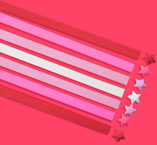 별접기 종이 그라데이션 레드, 540개, 4색