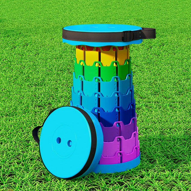 스토움 안자바라 간이의자 레인보우 아코디언의자 자바라 의자 휴대용 접이식의자, 1개, 레인보우 아쿠아