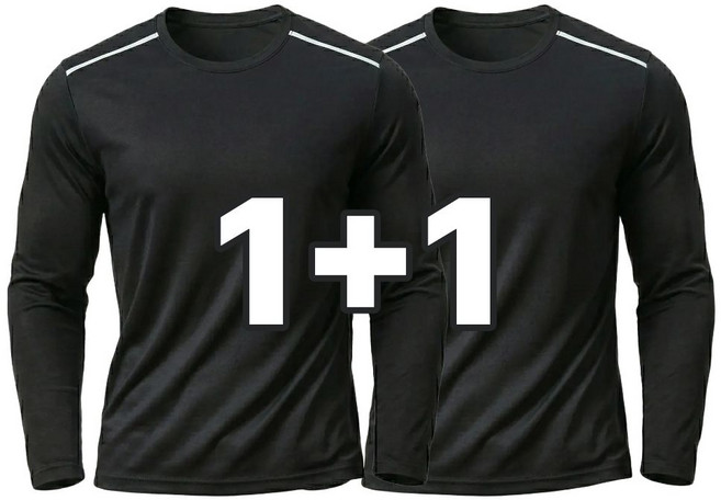 어반네이비 남자 여름 긴팔 쿨티셔츠 냉감 스포츠 티셔츠 1+1