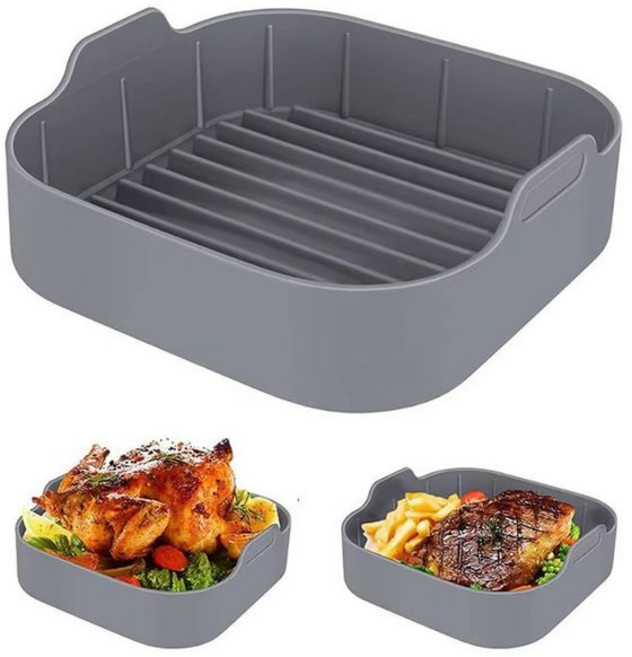 에어프라이어 용기 16cm 실리콘 전자레인지 냄비 그릇 사각 Q412, 1개, 단품