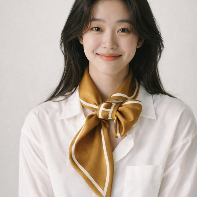 H 고리 쁘띠 스카프 미니 봄 방도 실크
