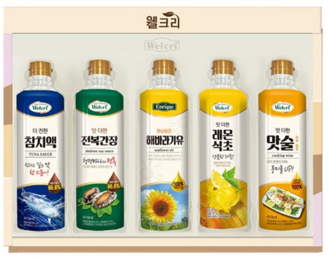 명절선물 웰크리 요리 프리미엄 5종세트 해바라기씨유 참치액 혼합 선물세트, 1개, 410ml