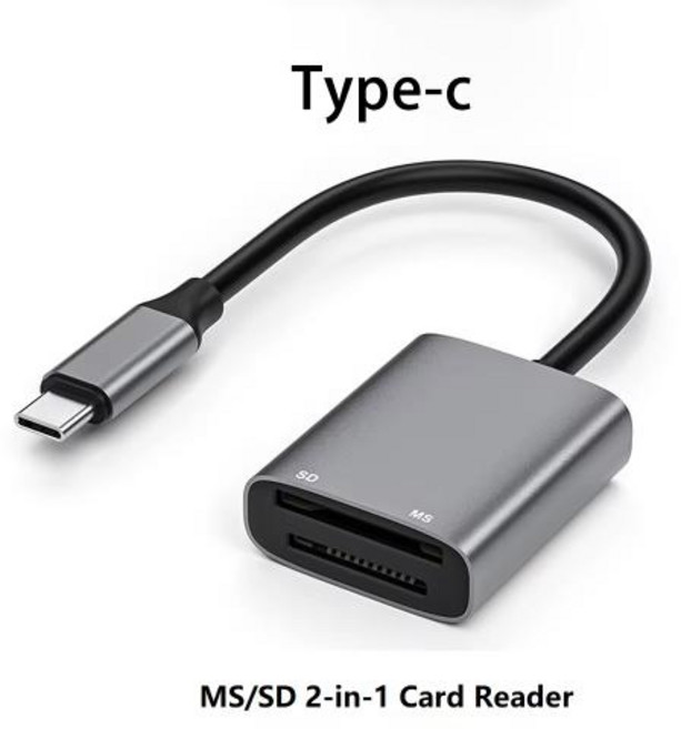 iPhone용 USB C 메모리 스틱 프로 듀오 어댑터 Lightning Type-c 장치용 MSSD 카드 리더기 SDSDHCMS를 지원하는 SD 카드 어댑터, Type-c SD MS, 1개