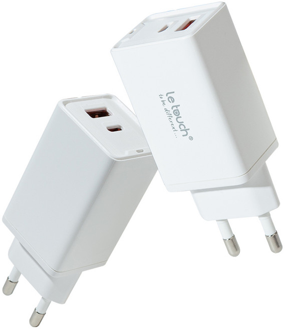 레터치 65W 멀티 AC 초고속 충전기 Gan QC PD PPS 고속 충전 아이폰 갤럭시 노트북 충전기, 65W AC타입, 화이트, 1개