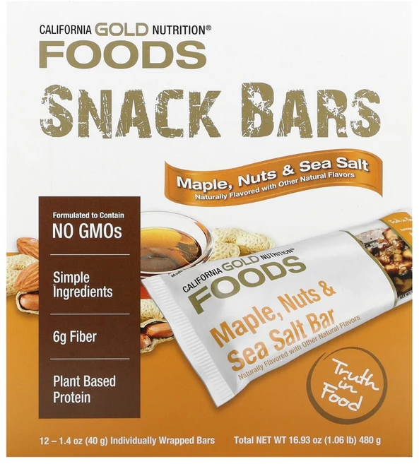 캘리포니아골드뉴트리션 메이플씨솔트바 12개입 40g CGN-01560, CGN01560, 1개, 480g - 쿠팡